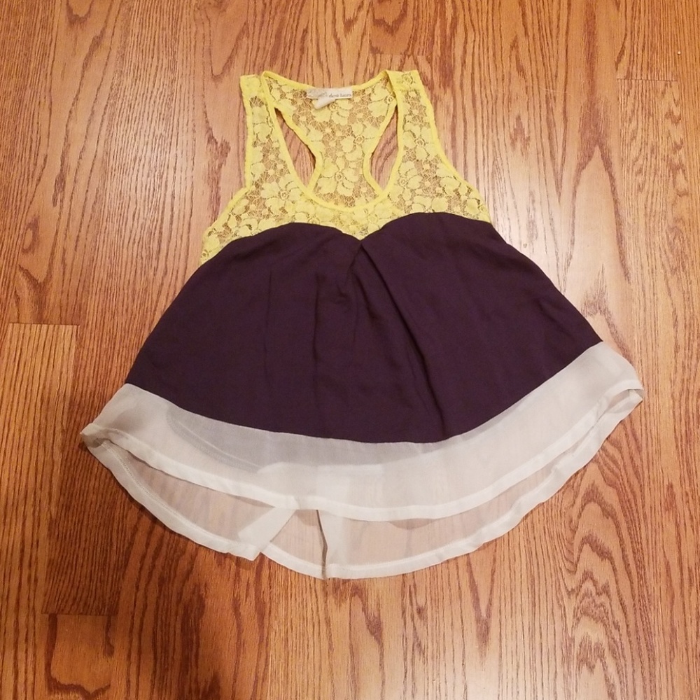Yellow lace tank